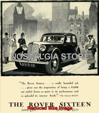 1938 Rover Sixteen Advert - Retro Car Ads - The Nostalgia Store
