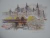 The Embankment,water coloured print London. 420mm w x 290mm h - The Nostalgia Store