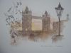 Water coloured sketch of Tower Bridge, London - The Nostalgia Store