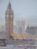 Water coloured sketch of Westminster and Big Ben, London - The Nostalgia Store